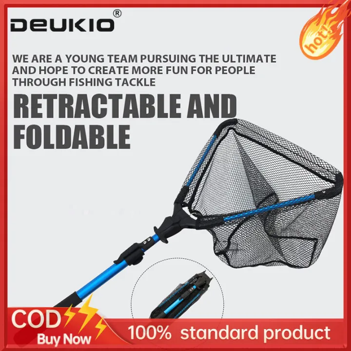 DEUKIO ตกปลาสุทธิอลูมิเนียมหดสามเหลี่ยมพับแฮนด์เมดสุทธิล่อตกปลาสุทธิ ...