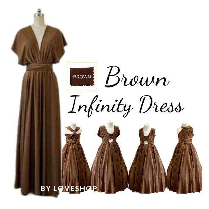 BROWN INFINITY DRESS FLOORLENGHT FOR KIDS AND ADULTS Lazada PH