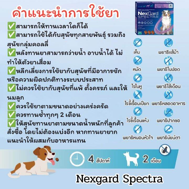 พร้อมส่ง ของแท้ 100% NexGard Spectra แบ่งขายด้วย | Lazada.co.th