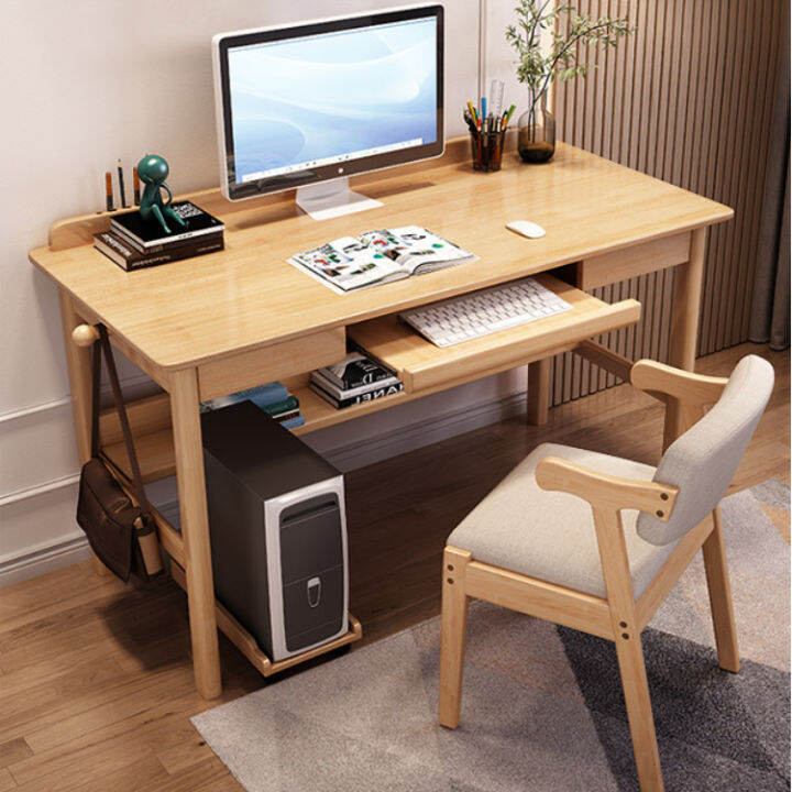 90cm Solid Wood Computer Desk Desktop Office Table Household Small