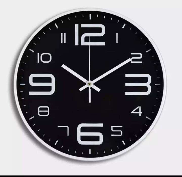 10 inch black white Nordic Wall Clock Modern Design Transparent Glass