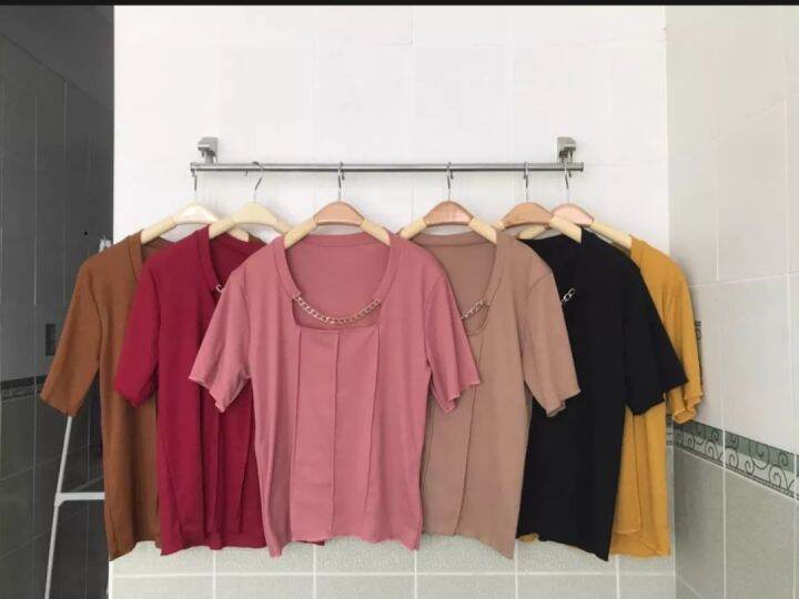 0เสื้อสาวอวบพร้อมส่ง-อก36-46ยาว23-งานสวยมาก-เสื้อวาริสตัวใหม่ห้อยโซ่