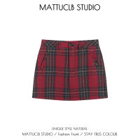 Mattuclb Studio กระโปรงลายสก๊อตสำหรับสาวๆในโรงเรียนกระโปรงสั้นสำหรับสาวแซ่บ JK รัดสะโพกทรงเอสไตล์เกาหลีสำหรับผู้หญิง