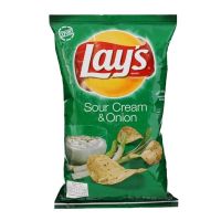เลย์ มันฝรั่งทอดกรอบรสซาวครีมและหัวหอม นำเข้าจากอเมริกา Lays USA Sour Cream &amp; Onion Potato Chips 184.2g.