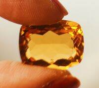 lab created yellow citrine, 14x12, 9.25 carat แล็บสร้างซิทรินสีเหลือง 15x18 17.50ct กะรัต