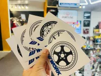 สติ๊กเกอร์ ติดรถ W works sticker car สติ้กเกอร์ซิ่ง สติ๊กเกอร์แต่ง เวิร์ค wheel thailand