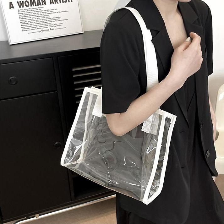 2023 New Summer Large-capacity Transparent Jelly Tote Bag For