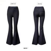 MMCHIC - Black Bell Pants กางเกงขากระดิ่ง เอวสูง เข้ารูปช่วงบน