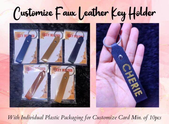 Personalize Faux Leather Keychain/Key Holder|HTV | Lazada PH