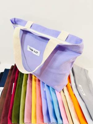กระเป๋าผ้า ถุงผ้า แบบถือหรือคล้องแขน ผ้ายีนส์นิ่ม (ขนาด ก11*ส9.5*ก้น2.5นิ้ว)