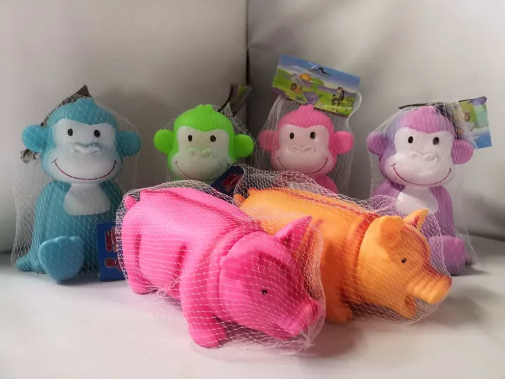Kids Bath Toys Rubber Toy Pig and Monkey Figure Lazada PH