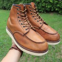 ส่งฟรี Hawkins MocToe Boot Shoes - ไทนสีมัสตาร์ด Traction Tred - Pre-owned Authentic - Size 8us 26cm 41eu