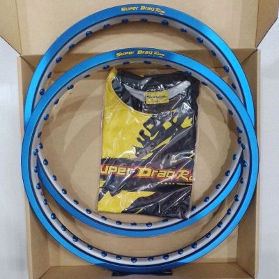 วงล้อ SUPER DRAG RIM รุ่น:Street 1.20-17 เจาะตา ขอบเรียบ 2วง สีน้ำเงิน รหัส:SD1217BB2