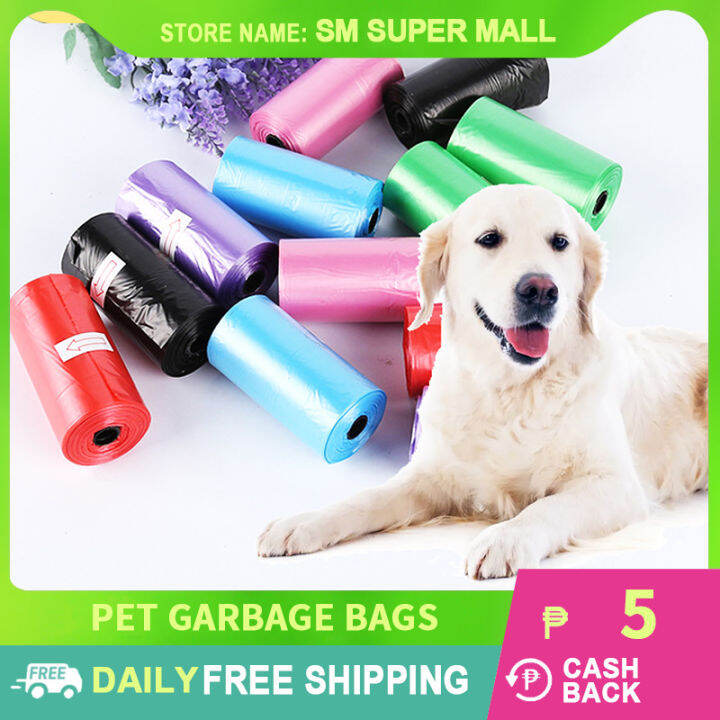 【Biodegradable】1Roll=15pcs Pet Poop Bags for Dogs Cats Garbage Cleaning