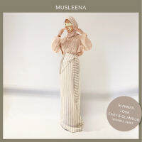 [MUSLEENA] SIMPLY Wrapped SKIRT (Limited Edition) . STRIPE . กระโปรงทรงกึ่งหางปลาเอวสูง เพรียว มีซิปข้าง/ยางยืด ใส่แบบผูกก็ได้ ตัดเย็บปราณีตมาก บางลายมีรีดผ้ากาว