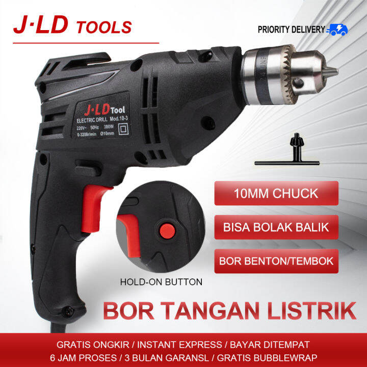 Bisa COD! JLD Mesin Bor Listrik 10mm Bor Tangan Listrik 380Watt Mesin ...