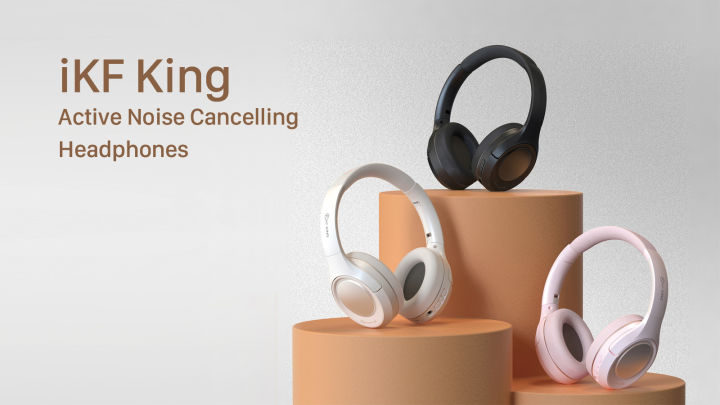 【Free gift】iKF King （S）- Active Noise Cancelling Bluetooth Wireless  Headphone Power Bass Stereo Sound with Microphone Wired Headset Gaming Mode  80 hours Play Time for iphone/Xiaomi/Huawei/OPPO |