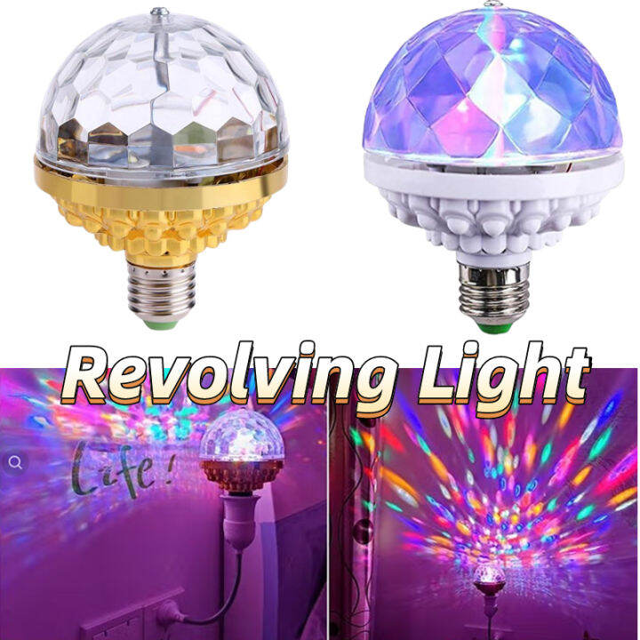 Rotating Crystal Magic Ball Stage Light Bulb E27 Lamp for Disco ...