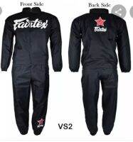 Fairtex Sauna Sweat Suit  VS2 Vinyl Black weight cuts before fights ( S,M,L,XL,XXL ) ชุดลดน้ำหนักนักมวย แฟร์แท้กซ์ ไวนิล ของแท้จากโรงงาน