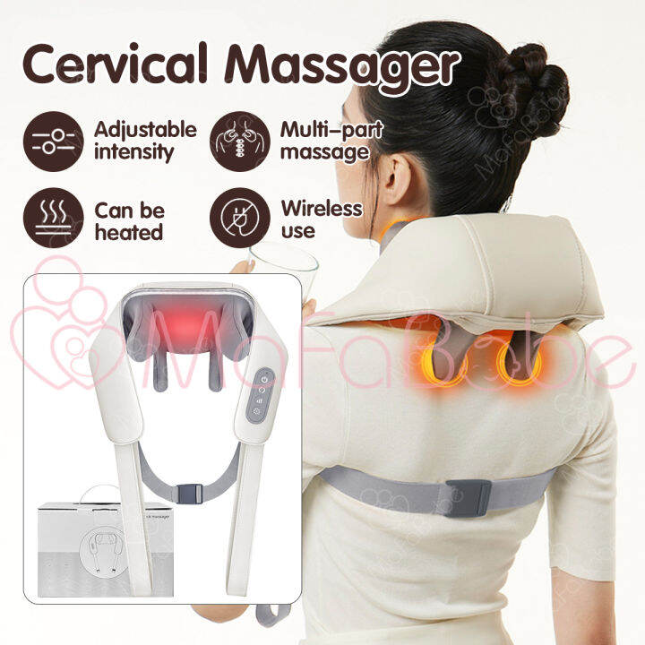 Mafababe Electric Neck Massager 8D Kneading Hot Compress Full Body ...