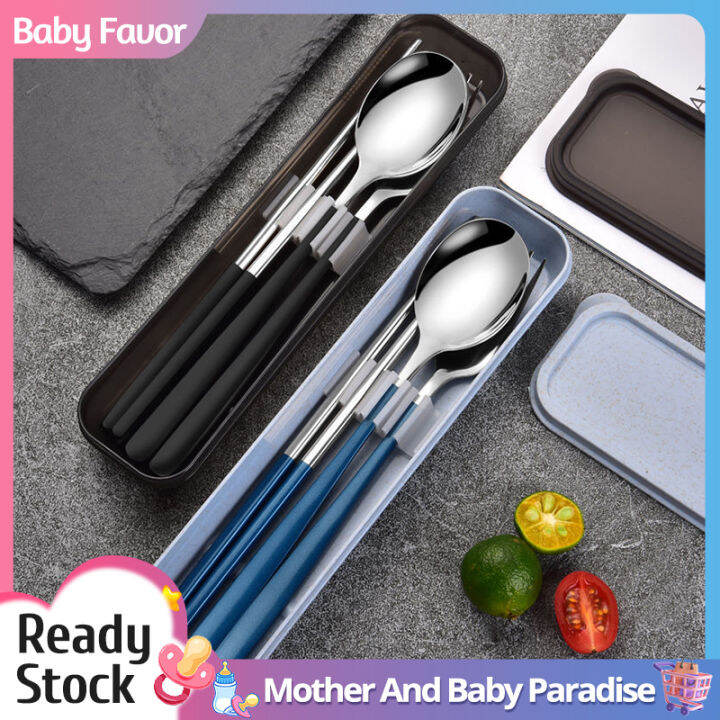 3 in 1 Chopsticks Spoon And Fork 304 Stainless Steel Portable Creative Metal Cutlery Set