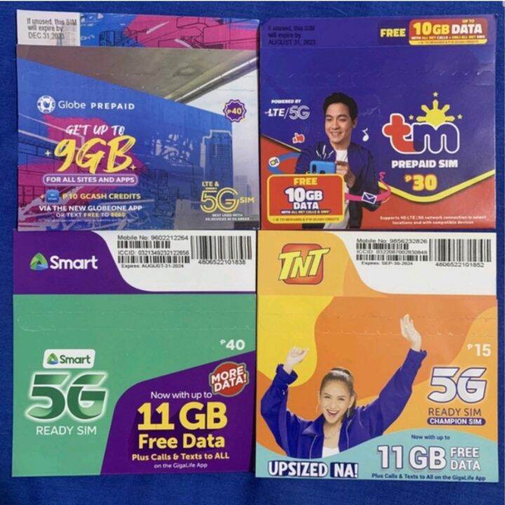 Prepaid Simcards 5g Brandnew Sealed Tm Smart Globe Dito Tnt Tricut Sim