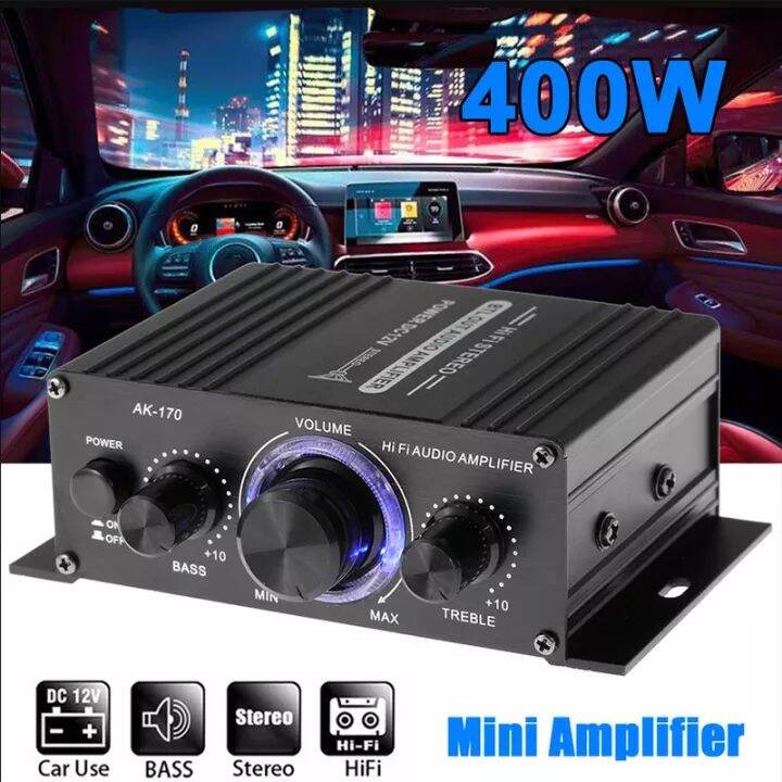 【24 Hours Delivery】Ak170 400W 12v Mini Amplifier Hifi Digital Stereo ...