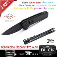 มีด BUCK แท้ รุ่น 838 Deploy Blackout Pro  มีดระบบ Auto ใบมีด S35VN เคลือบ Cerakote  เปิดได้ทันที แค่กดปุ่ม ผลิต USA