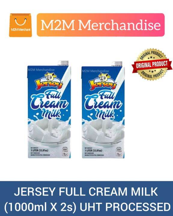 JERSEY FULL CREAM MILK (1 LITER X 2s) UHT PROCESSED Lazada PH