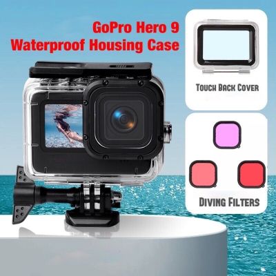 Waterproof Case for GoPro Hero 12 11 10 9 Black ,GoPro 10 9 Case Waterproof Hosing 60M with Touch Back Door/Red Filter for GoPro Accessories