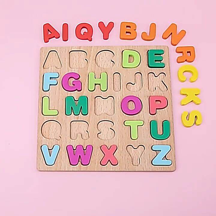 Toybebe Mainan Edukasi Anak Chunky Puzzle 3D Geometry Huruf Angka ...