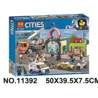 ตัวต่อเลโก้ Compatible with Lego City Series Donut Shop opened 60233 Childrens puzzle assembled building block toy 11392