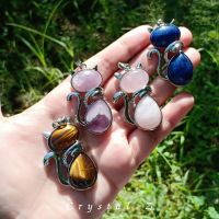 Amethyst | Rose quartz| Tiger eye| lapis lazuli 
#จี้ห้อยคอ จี้ แมว ขนาด 4.3× 2.3 cm