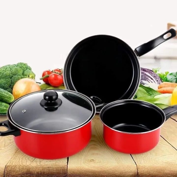 Alocs Nonstick Portable 3 layers Camping Cook Medical Stone Frying Pan