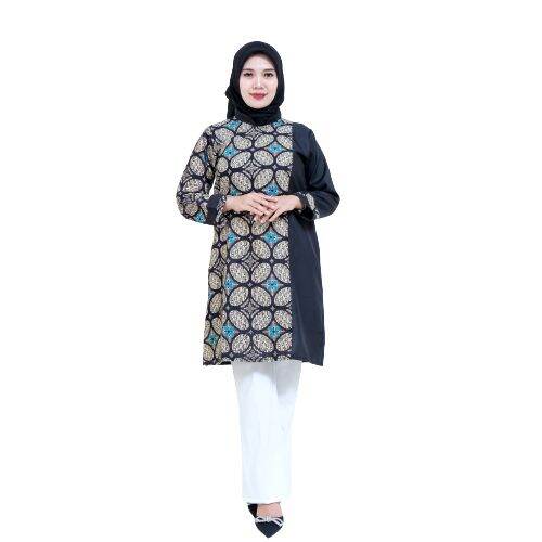 Tunik Batik Kombinasi Polos Lazada Indonesia