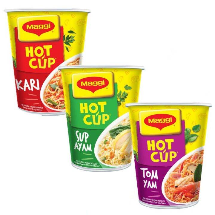 Maggi Hot Cup Curry / Chicken / Tom Yam / Kari / Ayam | Lazada