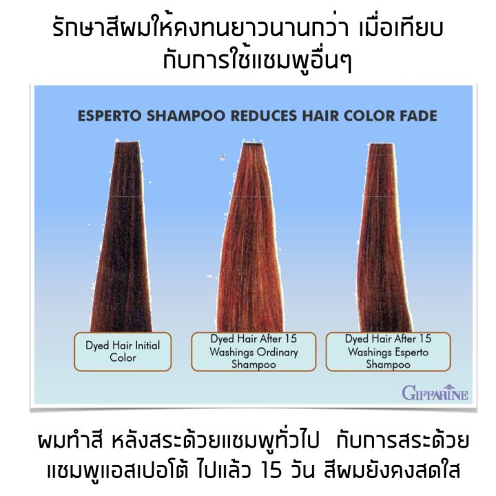 แชมพู-แชมพูผมทำสี-แชมพูรักษาสีผม-แชมพูบำรุงผม-แชมพูสระผม-แชมพูทำสีผม-giffarine-esperto-shampoo-color-protecting-แชมพูสำหรับผมทำสี-นำเข้าจากอเมริกา-กิฟฟารีน-เอสแปร์โต-แชมพู-ขนาด-300-มล