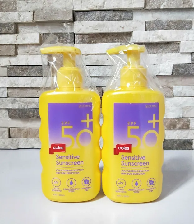 Coles Sensitive Sunscreen SPF50+ 200mL Lazada PH