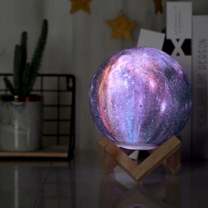 3d Children Night Lamp Moon Starry Sky Light Home Decor Rechargeable 7 