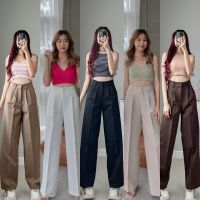 BEMYCHIC กางเกงขากระบอก Basic pants กางเกงทำงาน กางเกงใส่ไปเที่ยวมีหลายสีหลายไซส์ กางเกงตะขอ