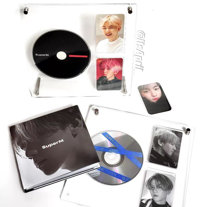 กรอบอะคริลิค-ใส่ซีดี-cd-dvd-การ์ด-ขาตั้งเหล็ก-โชว์ของสะสม