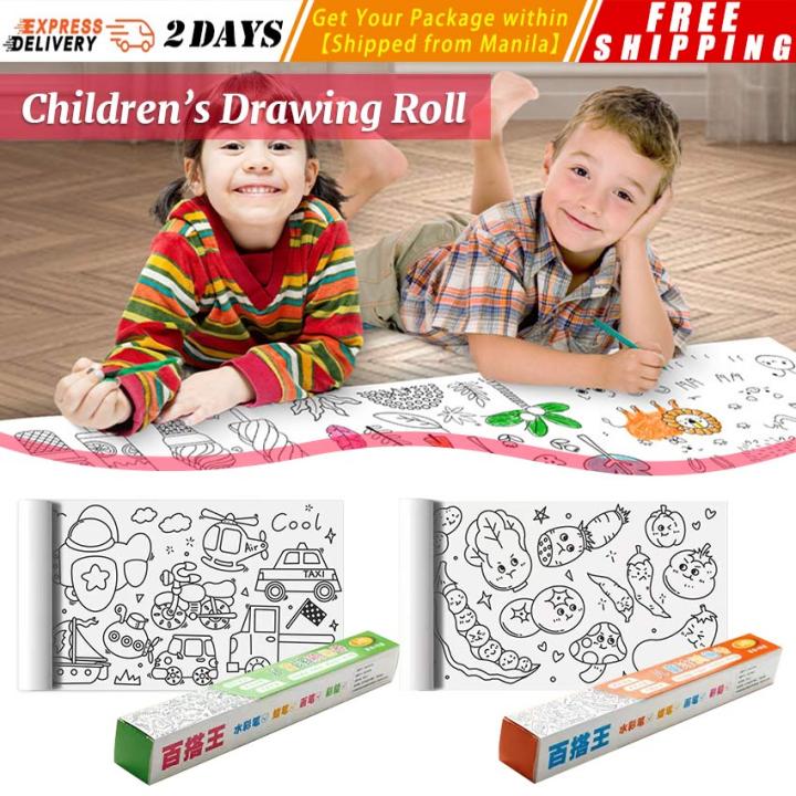 Coloring Paper Roll for Kid Mess Free Sticky Drawing Paper Roll for Toddler  Wall Coloring Activity Stickers Set for Gift Toy