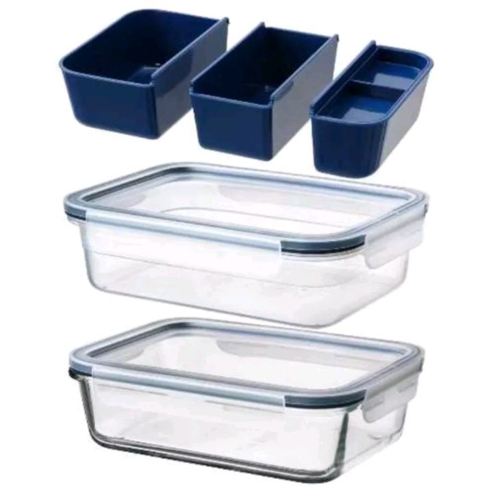 IKEA 365+ Insert for food container, set of 3, dark blue - IKEA