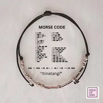 DIY Morse Code Bracelet Making Kit 400 Round Spacer Beads 400 Long Tube  Beads 20 Morse Code Decoding Card 1Roll Wax Line