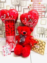 Smoor Hamper - Chocolate Bouquet with Teddy Bear, Valentine's Day Gifting, for Wife Husband Girlfriend Couple Boyfriend