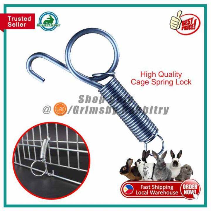 GLP Spring Hook Cage Lock for Pet Cage Wire Fence Birds Rabbirt Dog Cat