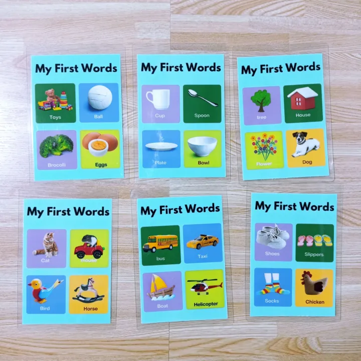 baby first words laminated educational flash cards for baby toddles ...