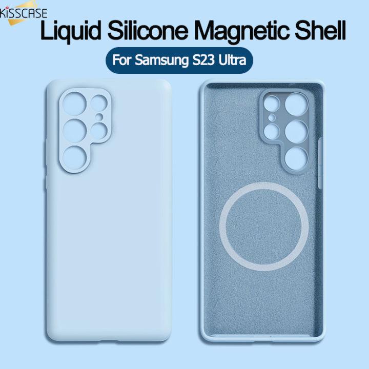 Kisscase For Magsafe Magnetic Liquid Silicone Case For Samsung Galaxy S23ultra S23plus S23 S22