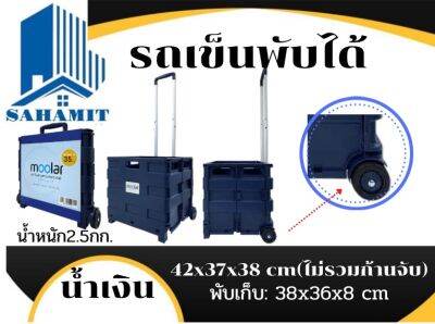 รถเข็นพับได้(น้ำเงิน)MOOLARขนาด42x37x38