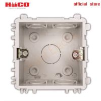 HACO รุ่น A386D/2-5 กล่องพลาสติกแบบฝัง 1 ช่อง ลึก 45 มม Flush Mounting Plastic Box British Standard A386D/2-5 Haco W.82.5 × L.82.5  ×  D. 45 mm.